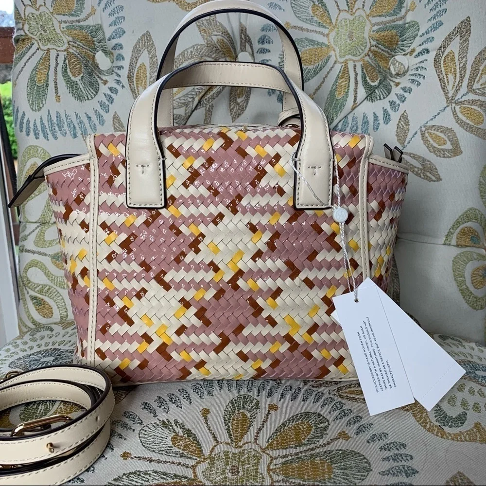 New! Tory Burch Thea Woven Mini Slouchy Satchel
